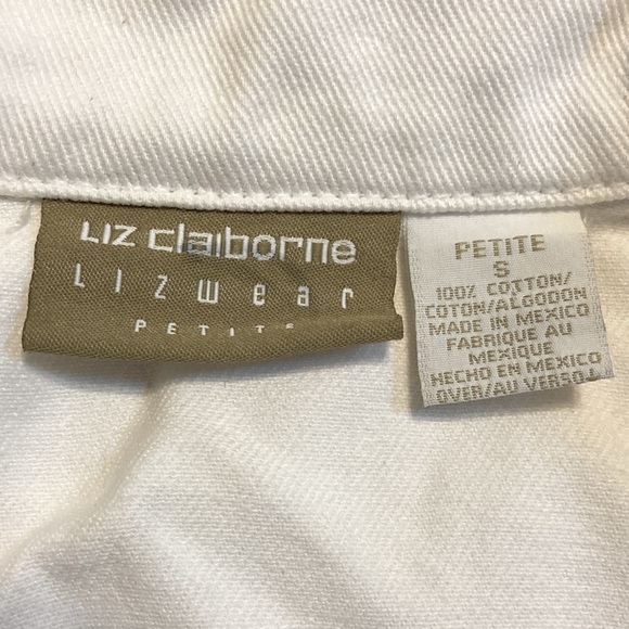 Liz Claiborne white Jean jacket, size SP - Picture 4 of 4